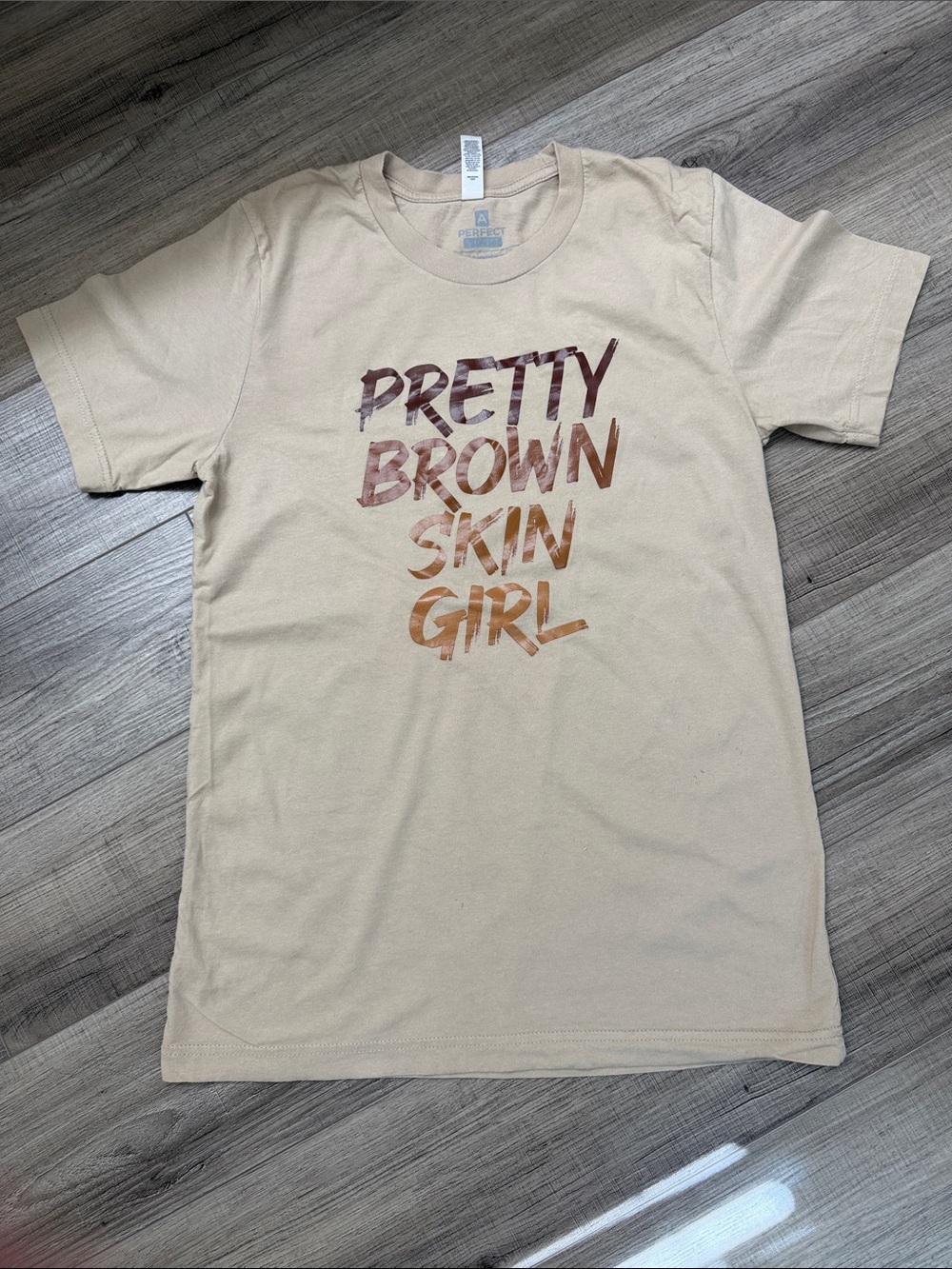 Pretty Brown Skin Girl Graphic Tee - Beige